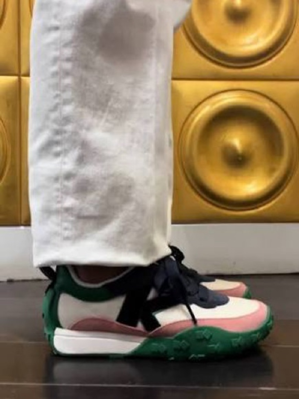 Kate Spade “K as in Kate” Sneakers-Cream, Pink, Green & Navy Colorblock Size 8 - Picture 4 of 8